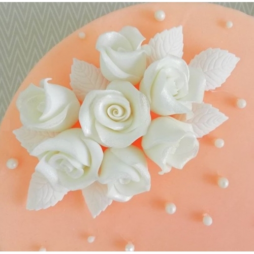 Róża cukrowa perłowa fioletowa mercedes do dekoracji tortu 1 sztuka
